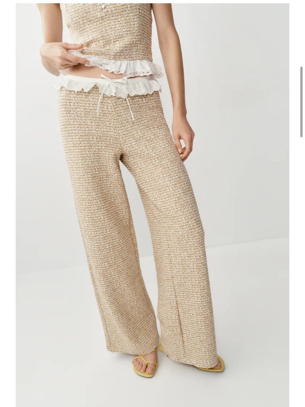 Zara Knit Pants with Ruffle waist